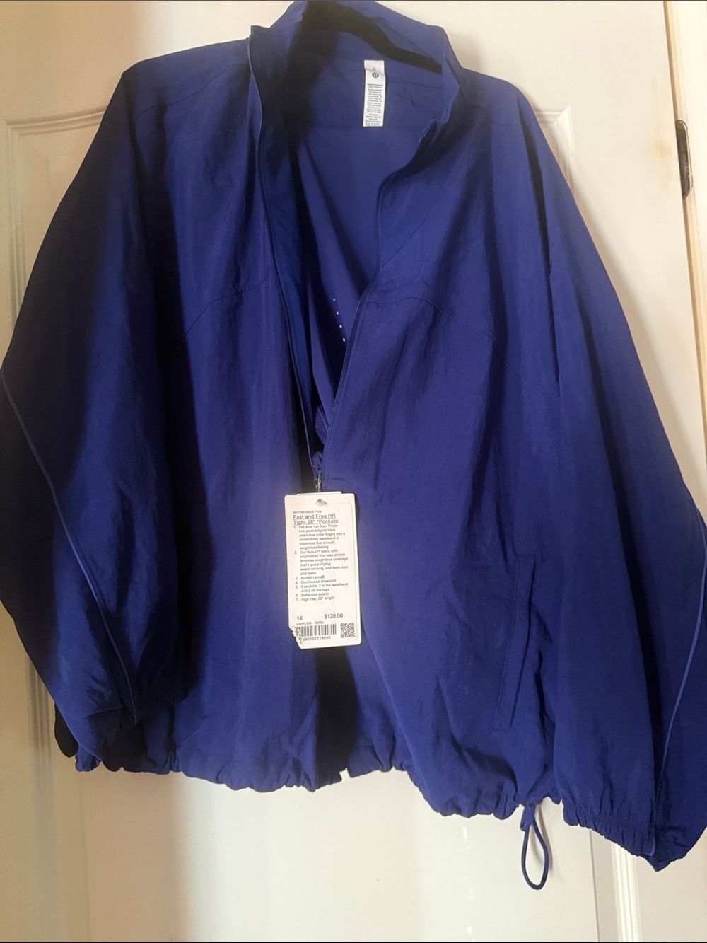 fabletics Women's Blue Zip Jacket and matching Lululemon leggings. NWT XL